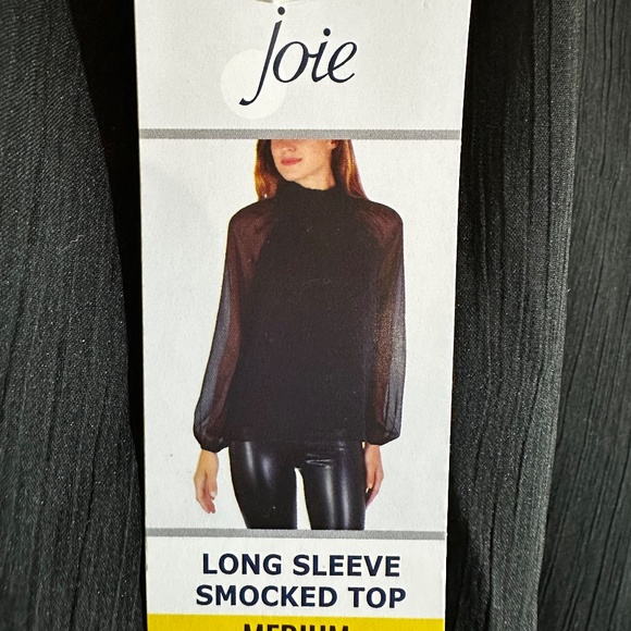 Joie limited edition, long sleeve smock necked blouse top. Med. New With Tags - Picture 4 of 10
